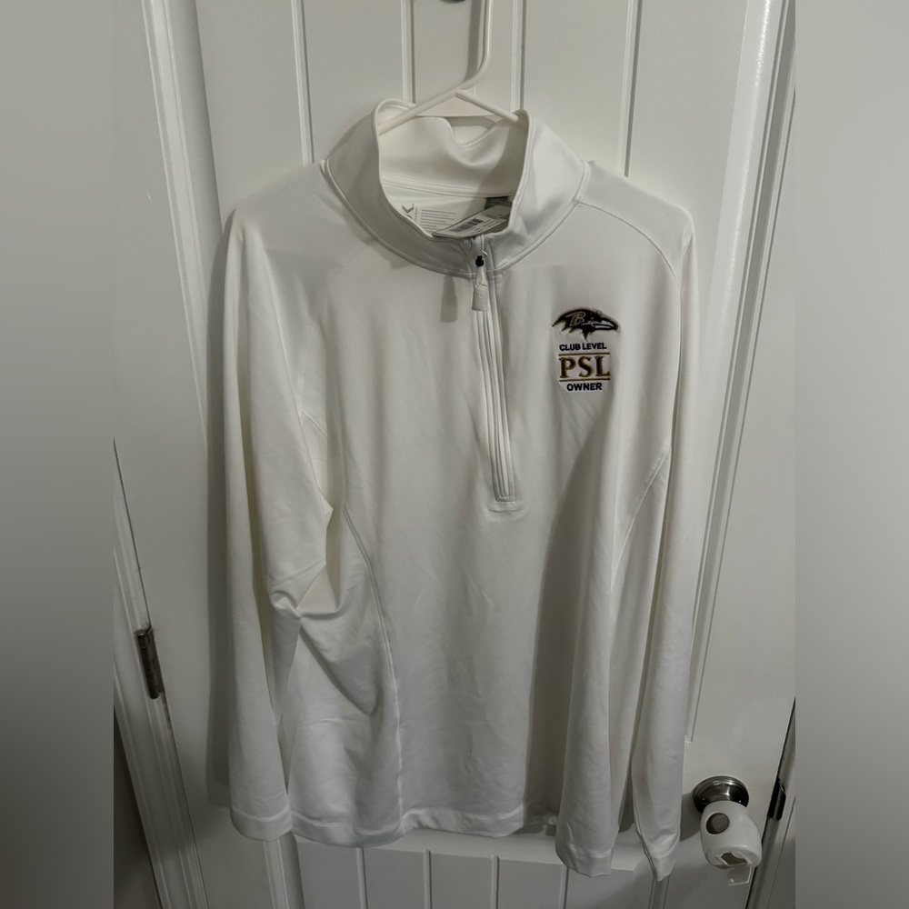 NWT white Baltimore ravens 1/4 zip jacket